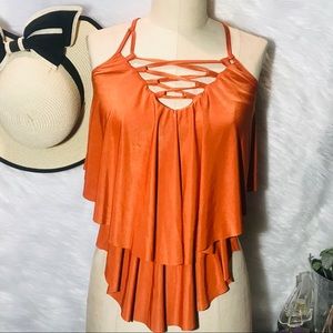 🦋Papaya Orange blouse